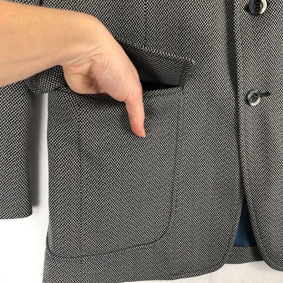 Curlee VTG Men's 38** Blue Grey Single Breasted Two-Button Western Sport Coat - Picture 4 of 12